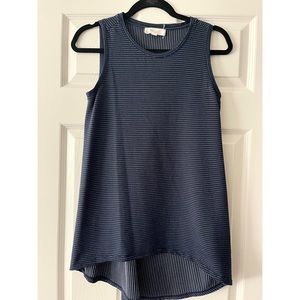 Vince Camuto Navy & White Striped Tunic